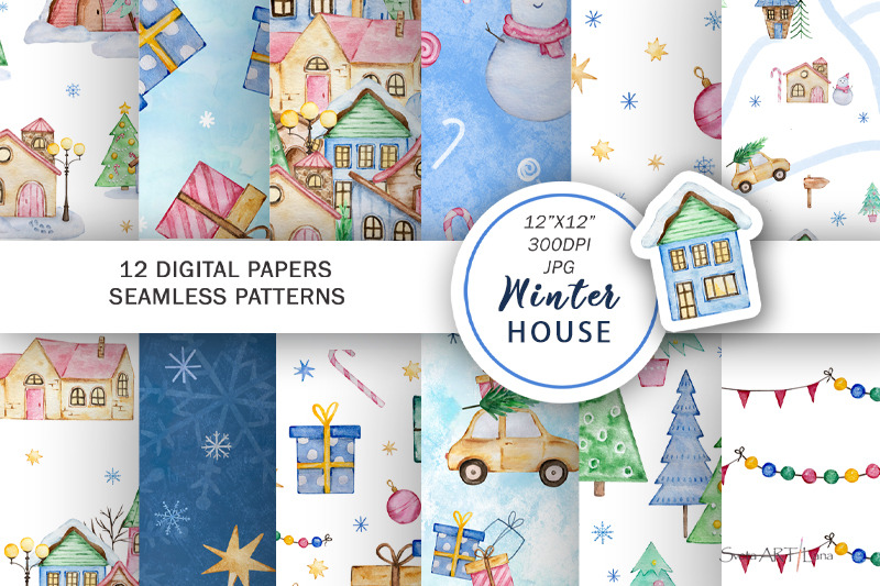 watercolor-christmas-winter-houses-seamless-pattern