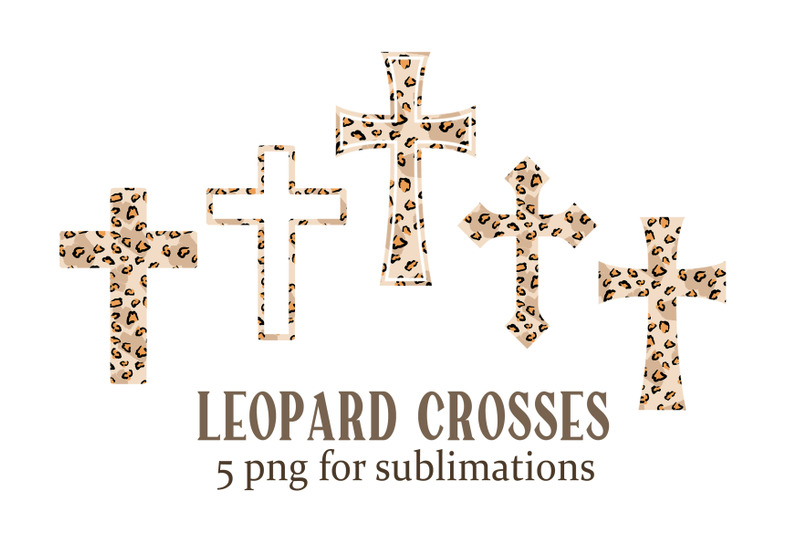 leopard-crosses-5-png-files-for-sublimation-easter-clipart