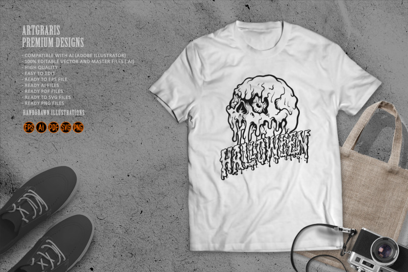 ice-skull-halloween-font-silhouette