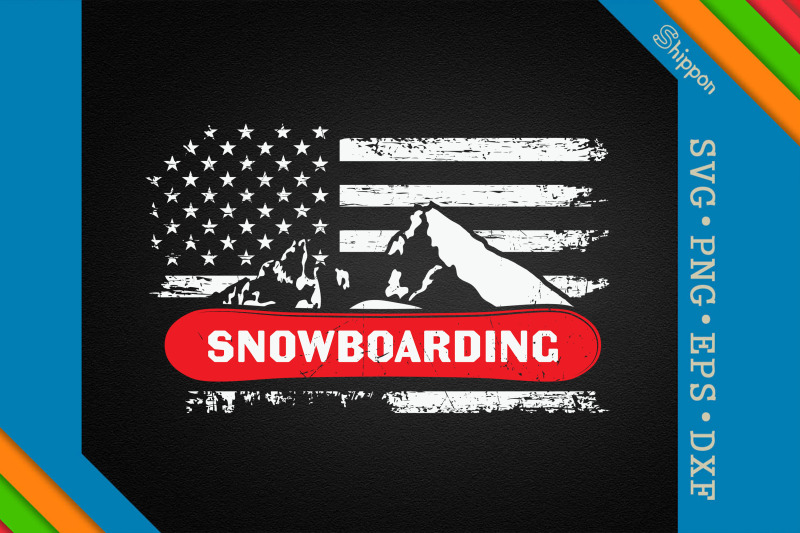 snowboarding-snowboard-american-flag