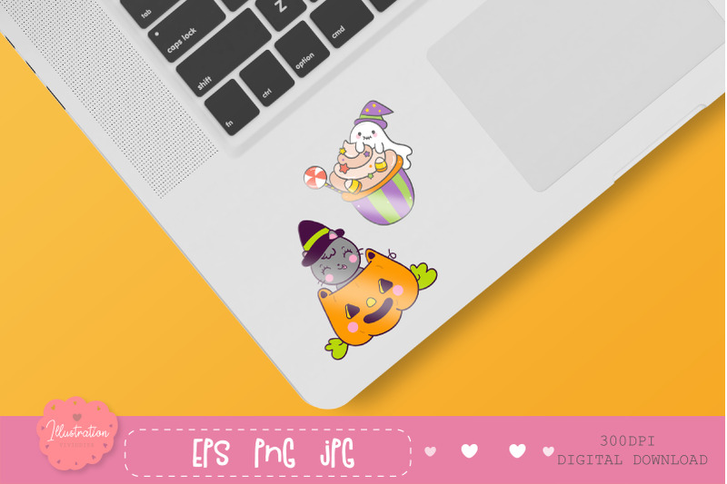 halloween-clipart-unicorn-pony-and-friends-kawaii-sticker