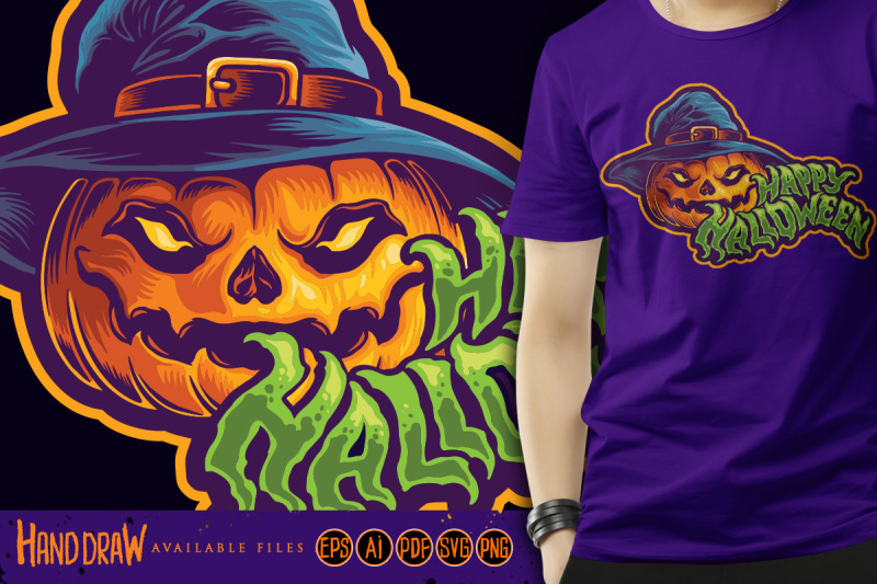 halloween-jack-o-lantern-witch-hat-typeface