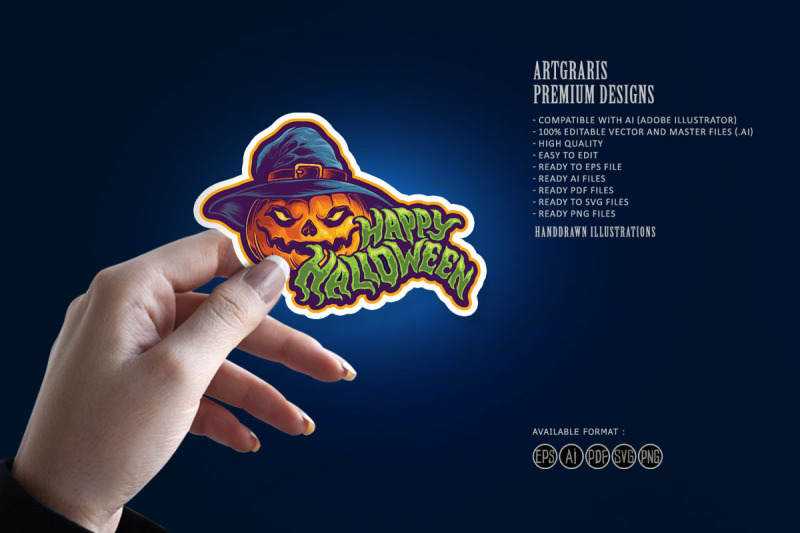 halloween-jack-o-lantern-witch-hat-typeface