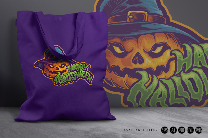 halloween-jack-o-lantern-witch-hat-typeface