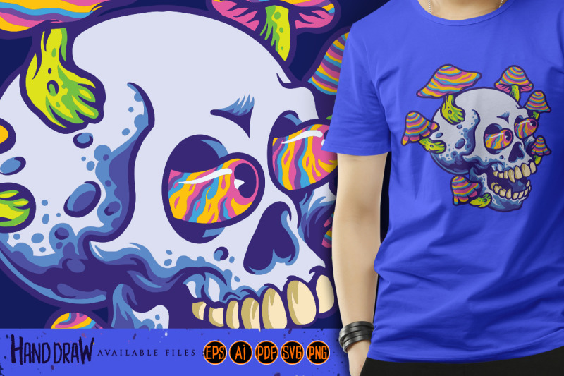 fungus-trippy-magic-mushroom-skull-illustration