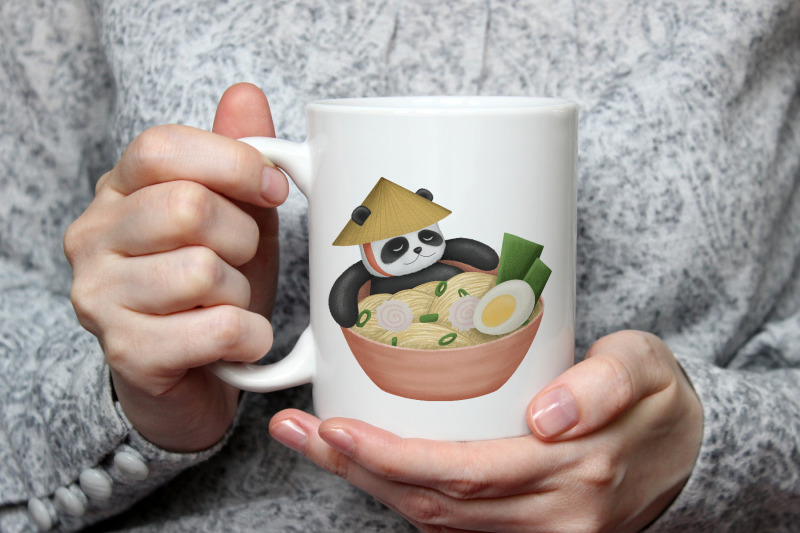 sublimation-cute-panda-kawaii-illustration-cartoon-food-png