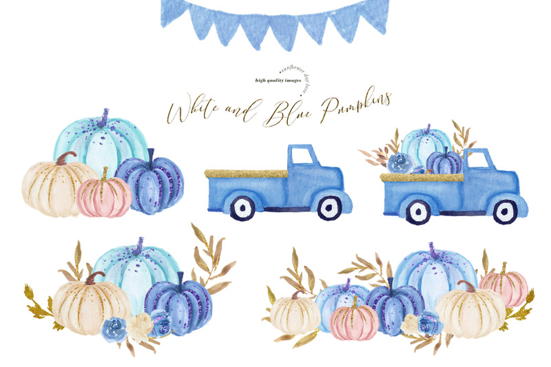 blue-vintage-truck-pumpkin-bundle-clipart-blue-pumpkin-clipart