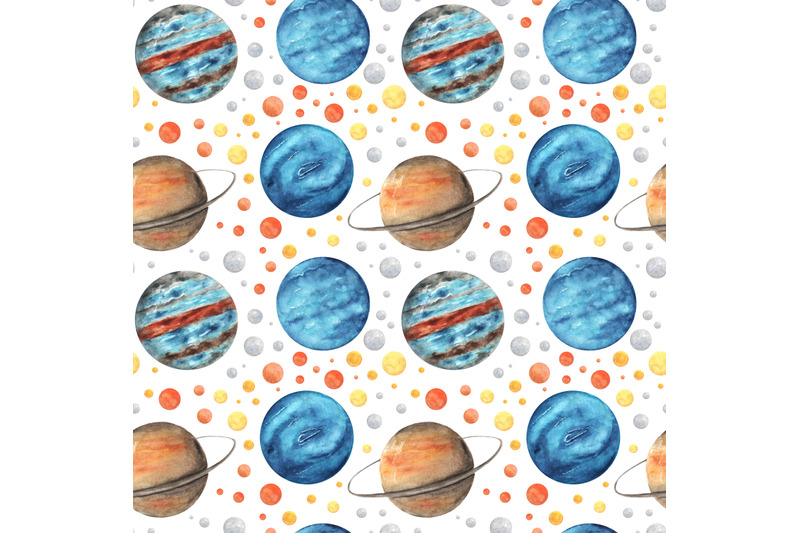 space-watercolor-seamless-pattern-planets-jupiter-saturn-uranus