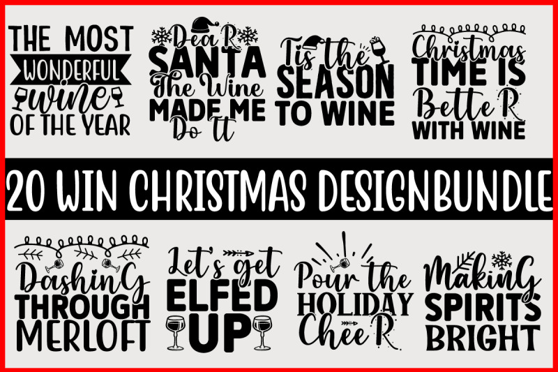 wine-christmas-svg-t-shirt-design-bundle