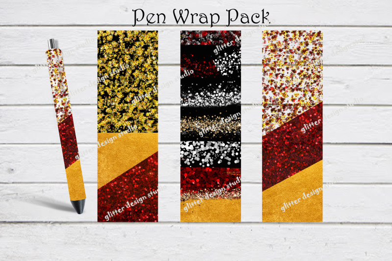 pen-wraps-template-glitter-pen-wrap-set-design-black-silver-gold-an