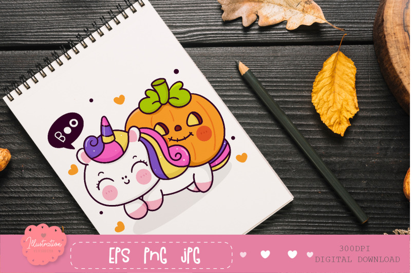 halloween-clipart-unicorn-pony-and-friends-kawaii-sticker-2