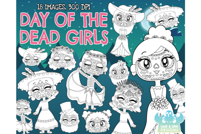 day-of-the-dead-girls-digital-stamps-lime-and-kiwi-designs