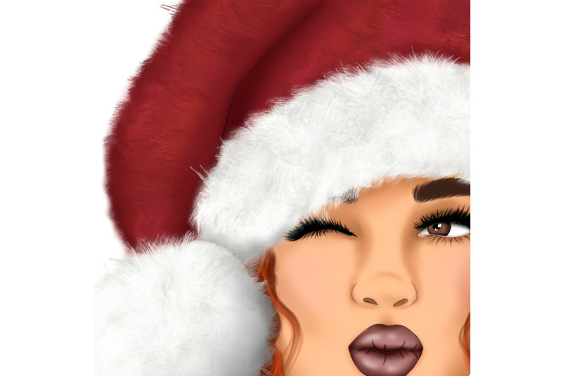 christmas-png-red-hair-girl-santa-hat