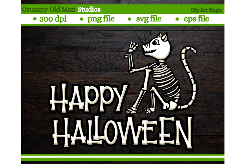 happy-halloween-with-cartoon-skeleton-cat-halloween-design