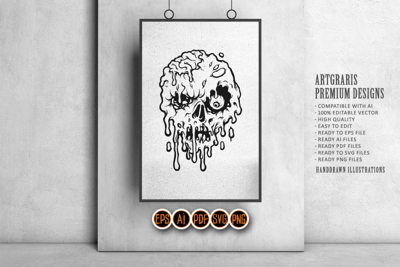 melting-skull-silhouettte-clip-art