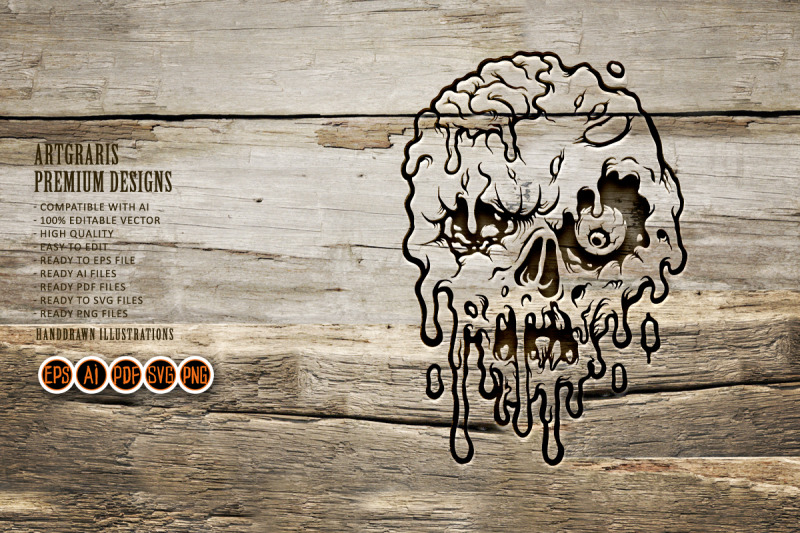 melting-skull-silhouettte-clip-art