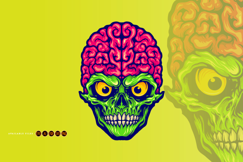 our-brains-skull-mascot-logo-illustrations