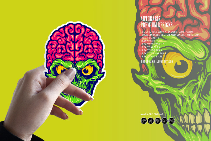our-brains-skull-mascot-logo-illustrations