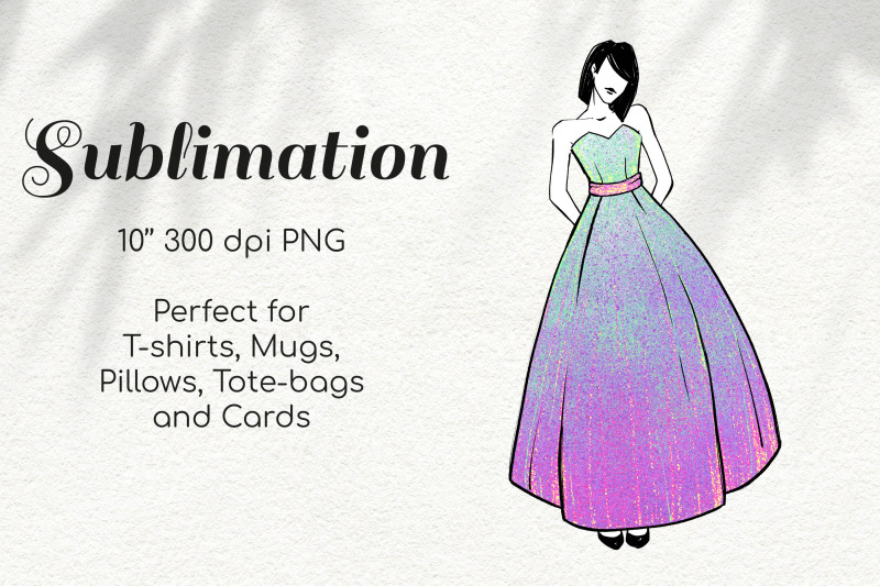 bridesmaid-in-holographic-glitter-dress-character-sketch