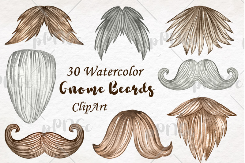 watercolor-gnome-beards-clipart-moustache-watercolor