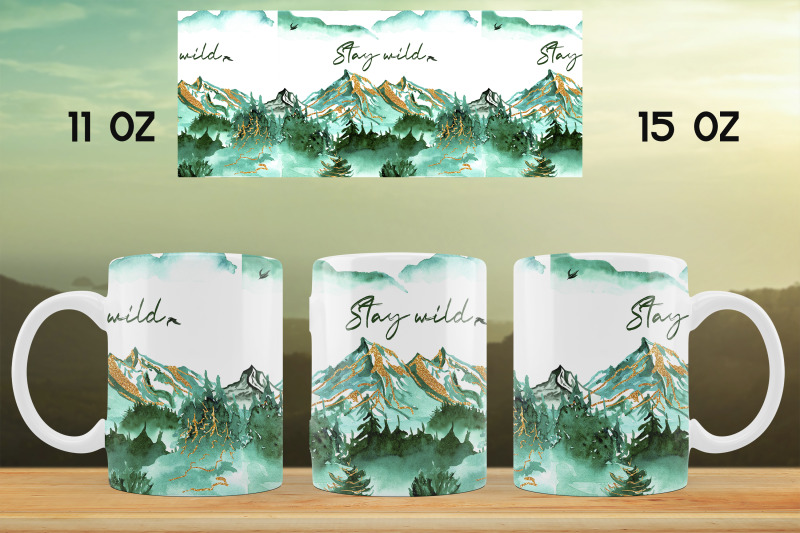 landscape-mug-wrap-woodland-mug-sublimation-wild-mug-design