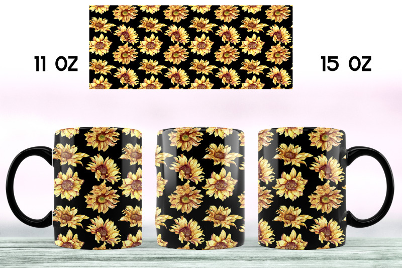 sunflower-mug-sublimation-design-floral-mug-wrap-11oz-15-oz