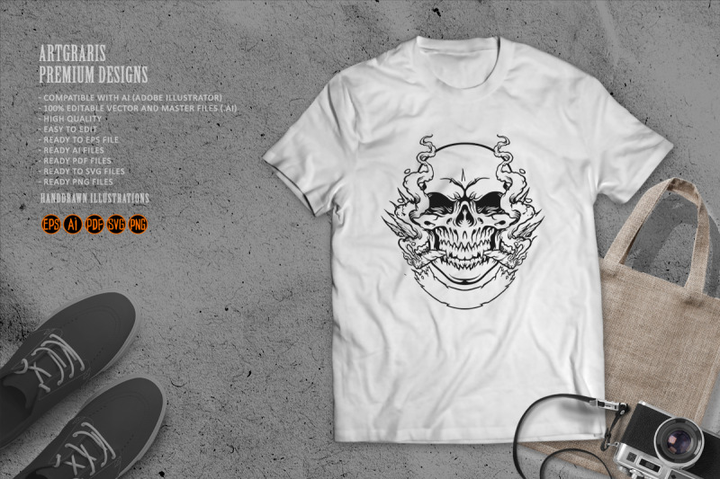 sugar-skull-smoking-silhouette