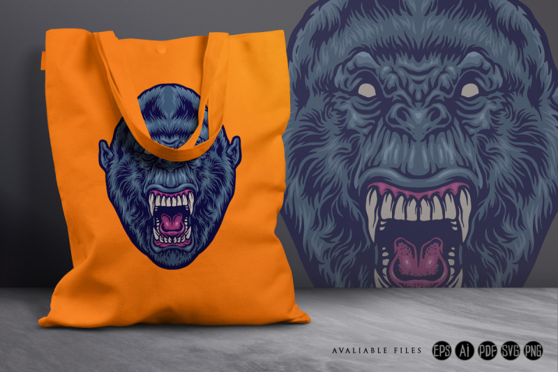 angry-beast-gorilla-head-illustrations