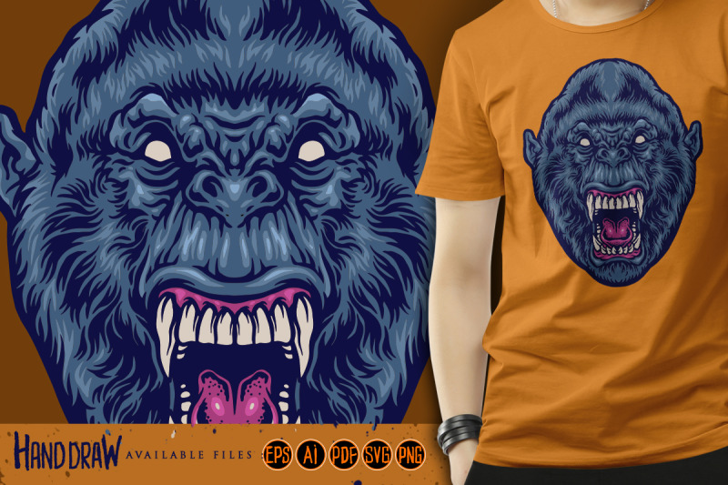 angry-beast-gorilla-head-illustrations