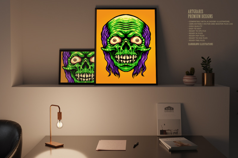 scary-skull-zombie-mascot-illustrations