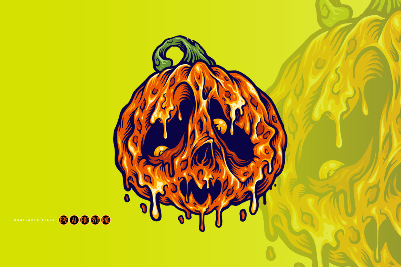 halloween-melt-pumpkins-horror-illustrations