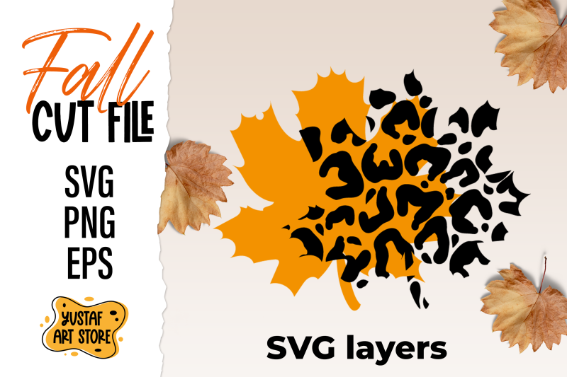 fall-leaves-leopard-print-svg