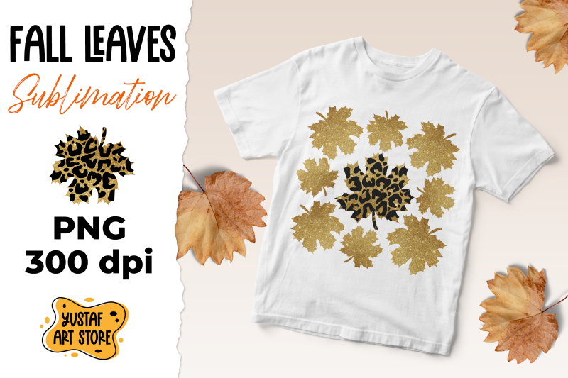 fall-leaves-gold-and-leopard-print-for-sublimation