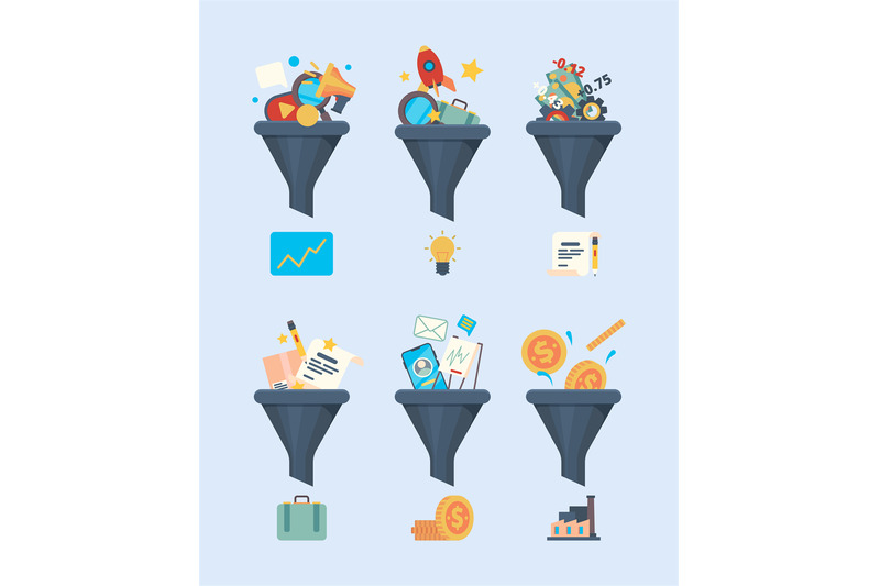 funnel-sales-money-generation-symbol-business-marketing-concept-illus