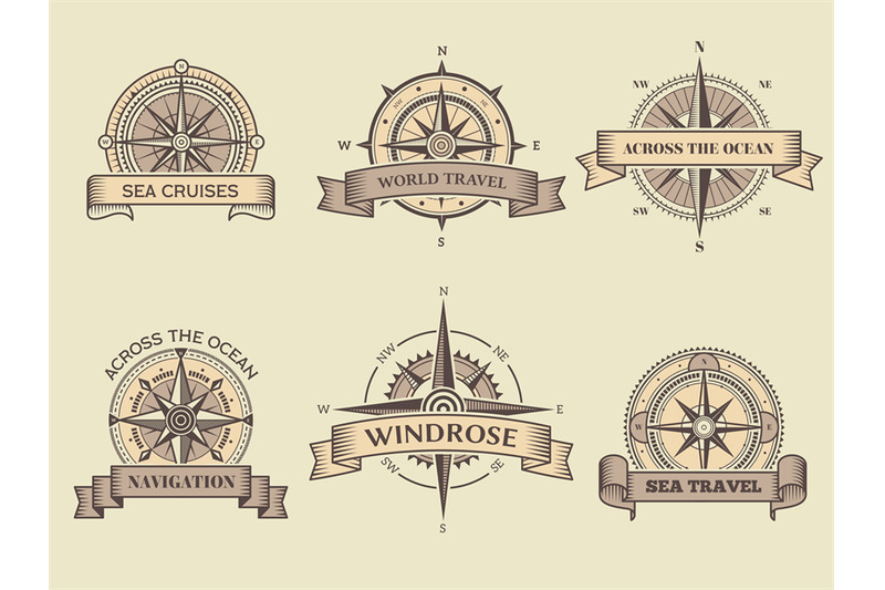 nautical-labels-wind-rose-sea-compass-vector-badges-marine-travel-adv