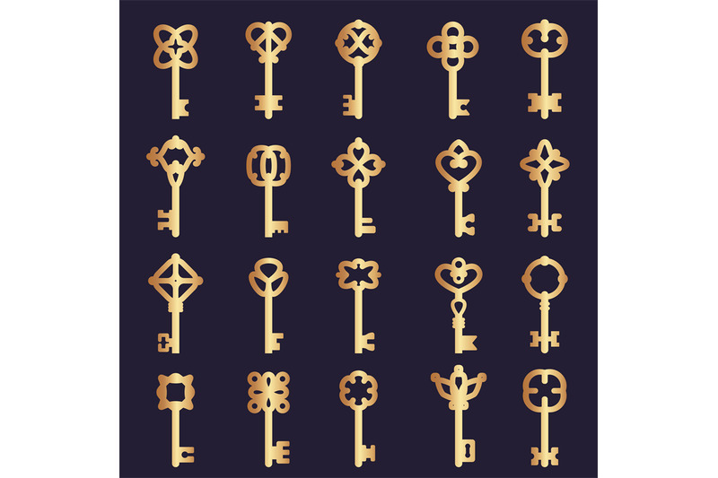 metal-keys-collection-steel-keys-collection-silhouettes-symbols-of-sa