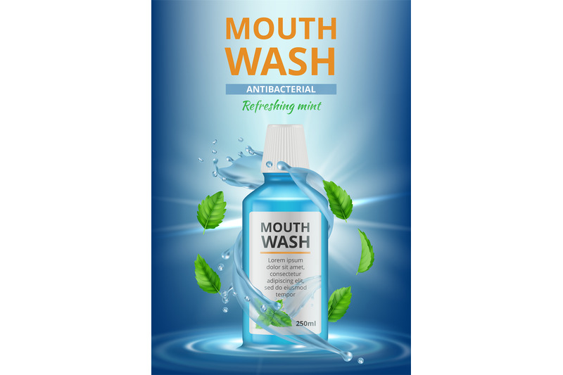 rinse-water-ads-dental-medical-poster-mouthwash-fresh-cleaning-water