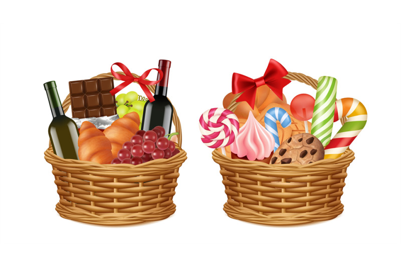 christmas-gift-baskets-realistic-food-packaging-grocery-store-festiv