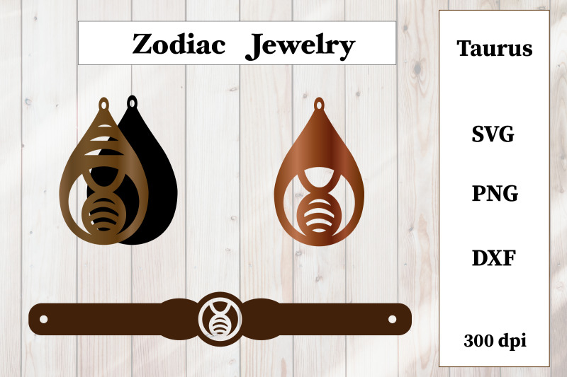 set-of-jewelry-zodiac-sign-taurus-earrings-bracelet-svg