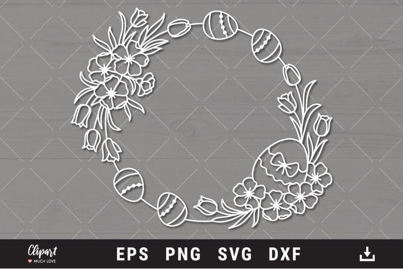 easter-wreath-svg-easter-eggs-floral-frame-svg-dxf