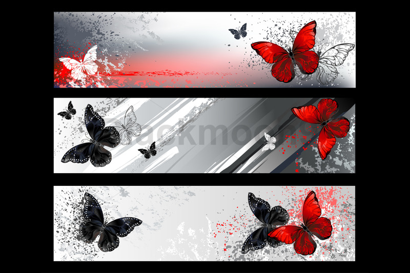 banner-with-red-butterflies