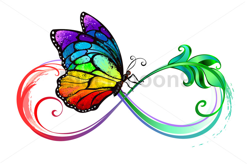 infinity-with-seated-rainbow-butterfly