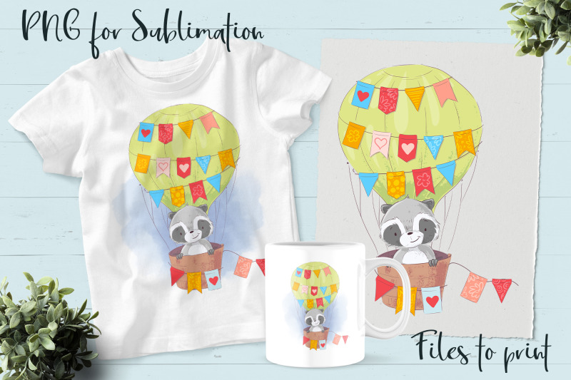 cute-raccoon-sublimation-design-for-printing
