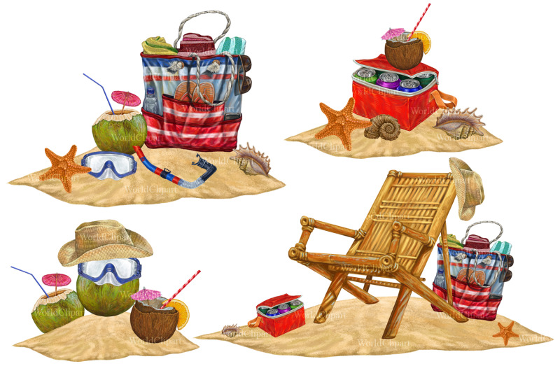 beach-clipart-vacation-clipart-travel-clipart-instant-download