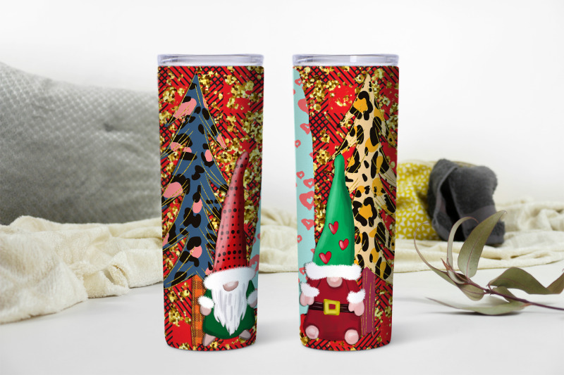 gnome-christmas-trees-skinny-tumbler