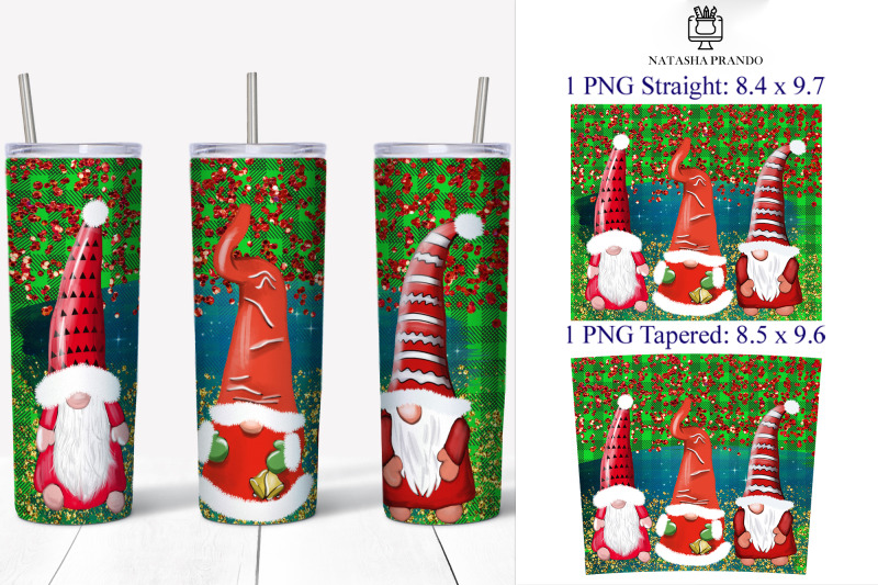 green-plaid-gnomes-skinny-tumbler-wrap