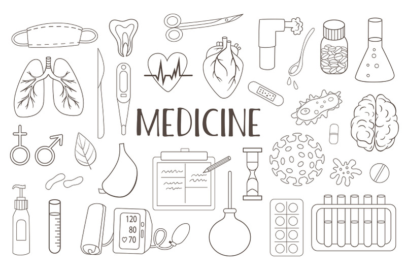medicine-and-healthcare-doodles
