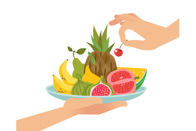 dessert-fruit-serving-organic-fruits-on-plate-hand-hold-dish-juicy