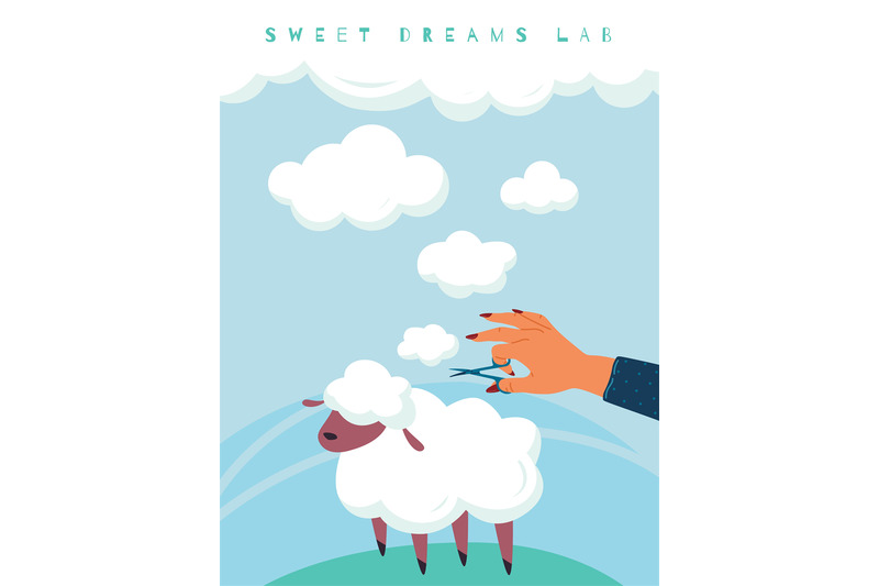 sheep-wool-clouds-sweet-dreams-person-holds-scissor-in-hands-and-cut