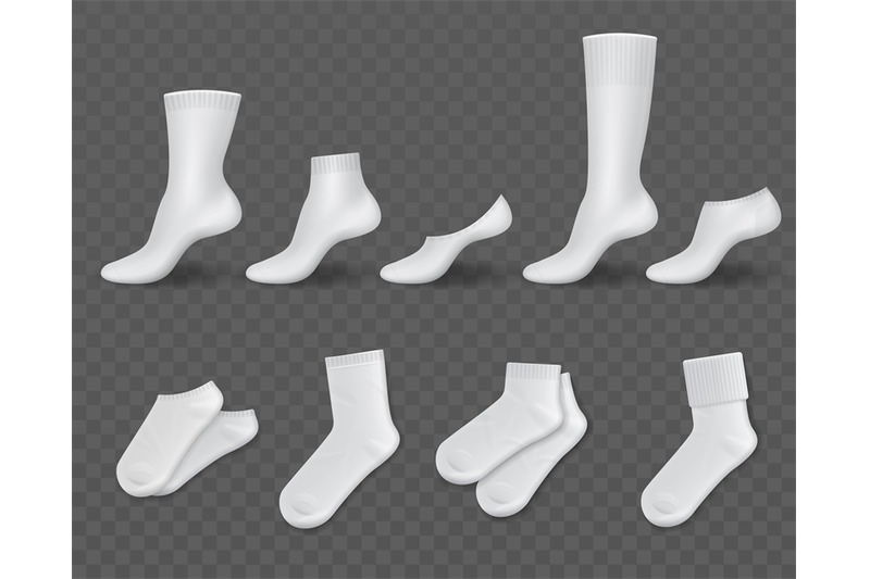 realistic-white-socks-blank-classic-socks-different-lengths-long-and